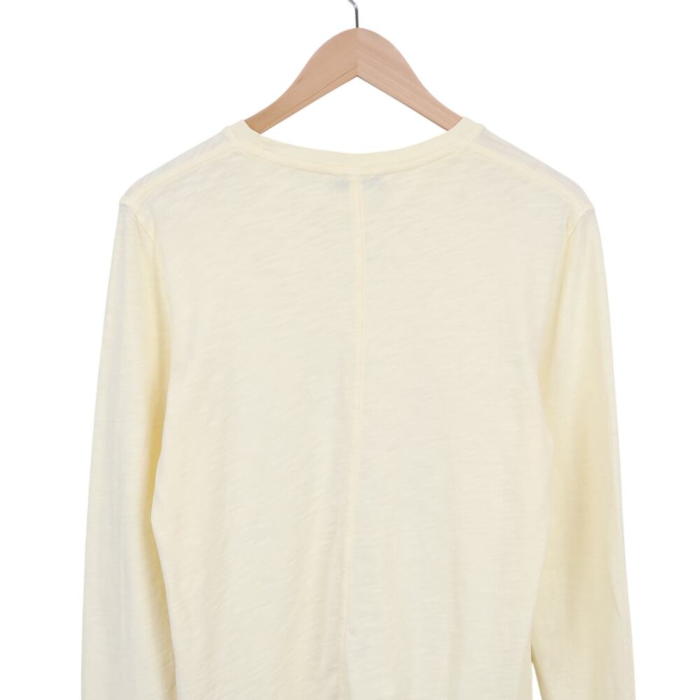 American Giant Women's Premium Slub Long Sleeve Crew Tee Pastel Yellow M NWOT - Picture 5 of 6